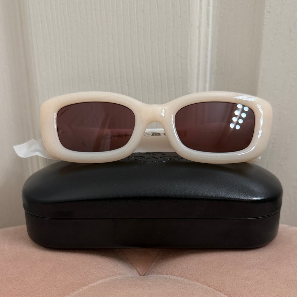 Coach C Hardware Narrow Rectangle Sunglasses